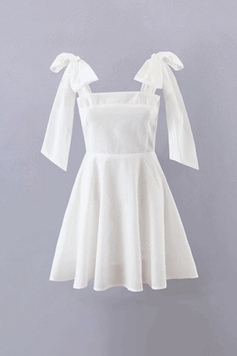 리본타이 화이트 드레스 (S,M)