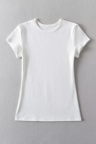 슬림 라운드 티셔츠 (5color) S,M